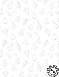 Wilmington Prints Essentials Stocking Stuffers II Trees White on White