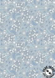 Lewis and Irene Fabrics A Winter's Moon Frosted Foliage Grey with Pearl Lewis and Irene Fabrics A Winter's Moon Frosted Foliage Grey with Pearl