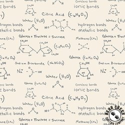 Blank Quilting Science Lab Molecular Formulas Ivory