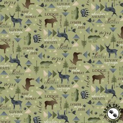 P&B Textiles Lodge Life 4-Way Lodge Allover Green