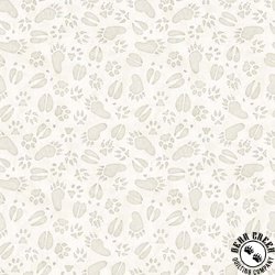 QT Fabrics Enchanted Forest Pawprints Ecru