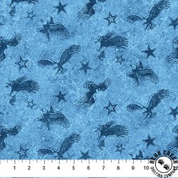 Northcott Stonehenge Stars and Stripes 13 Tonal Eagle Blue