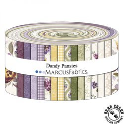 Dandy Pansies Strip Roll by Marcus Fabrics