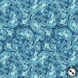 Blank Quilting Gypsy Flutter Marble Texture Turquoise