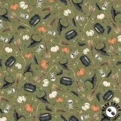 P&B Textiles Hocus Pocus Small Halloween Toss Green P&B Textiles Hocus Pocus Small Halloween Toss Green