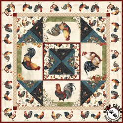 Garden Gate Roosters Free Quilt Pattern
