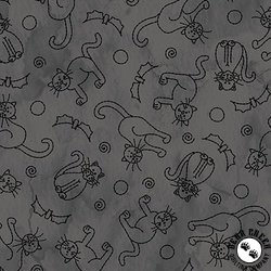 Maywood Studio Spooky Stitches Cats and Bats Grey Maywood Studio Spooky Stitches Cats and Bats Grey
