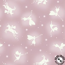 Lewis and Irene Fabrics Glow Fairies Soft Pink