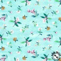 Michael Miller Fabrics Flower Lake Flowers by Lake Aqua Michael Miller Fabrics Flower Lake Flowers by Lake Aqua