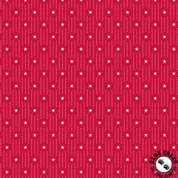 Andover Fabrics Tradition Pin Dot Stripe Red