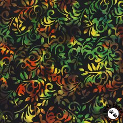 Anthology Fabrics Lost In Time Batik Vines Black