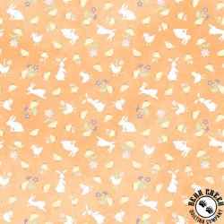 Maywood Studio Little Chicks Flannel Bunnies and Chicks Orange Maywood Studio Little Chicks Flannel Bunnies and Chicks Orange