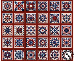 QT Fabrics American Tapestry Quilt Blocks Panel Red