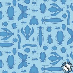 Henry Glass Bug Bug Bug Monotone Bugs Light Blue