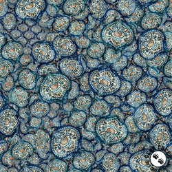 Qt Fabrics Bookworm Paisley Medallion Midnight