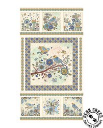 Benartex Bird Song Nature Walk Panel Blue