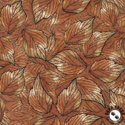 P&B Textiles Origins Allover Leaves Brown